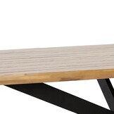 Salo/Lucca dining tuinset | 6 personen | hardhout + wicker | 240cm Deens