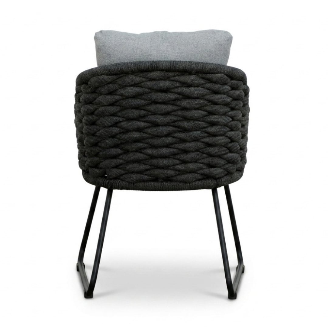 Salo/Flora Stone Grey dining tuinset | 6 personen | hardhout + touw | 240cm Deens