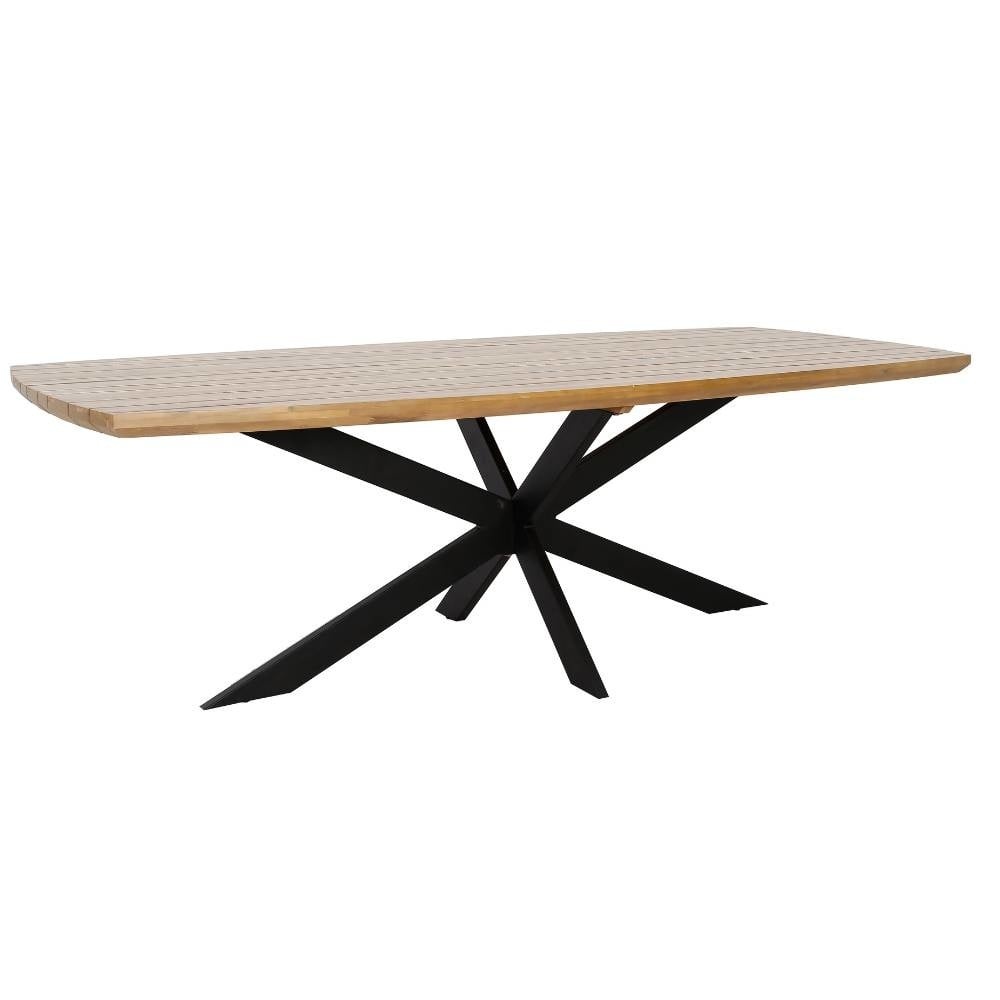 Salo/Flora Stone Grey dining tuinset | 6 personen | hardhout + touw | 240cm Deens