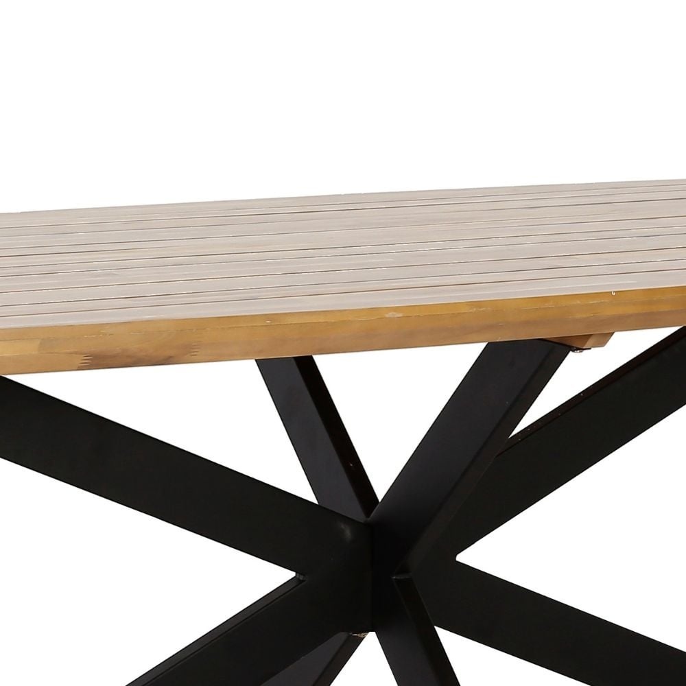 Salo/Flora Stone Grey dining tuinset | 6 personen | hardhout + touw | 240cm Deens