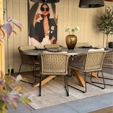 Sirena/Tulum Sahara Dust dining tuinset | 4 personen | polywood + touw | Ø120cm