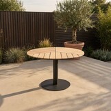 Sirena/Tulum Lava Grey dining tuinset | 4 personen | polywood + touw | Ø120cm