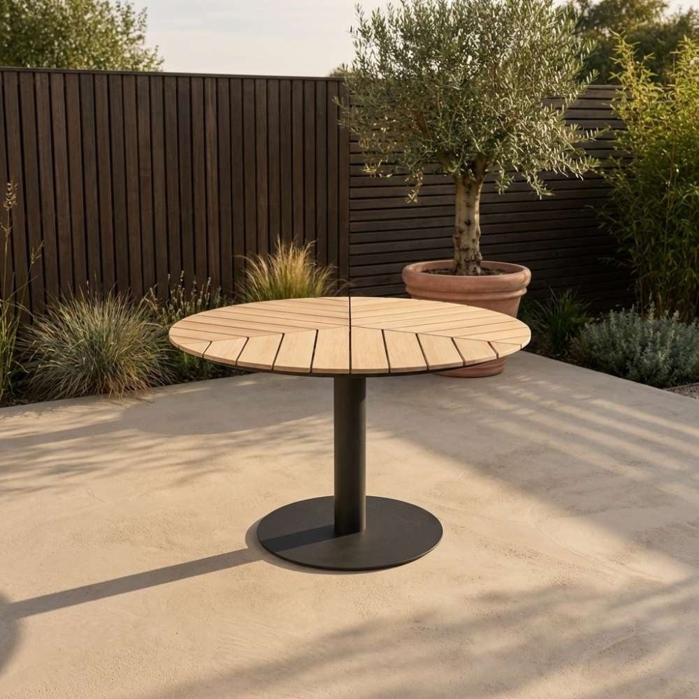 Sirena/Tulum Lava Grey dining tuinset | 4 personen | polywood + touw | Ø120cm