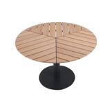 Sirena/Tulum Lava Grey dining tuinset | 4 personen | polywood + touw | Ø120cm