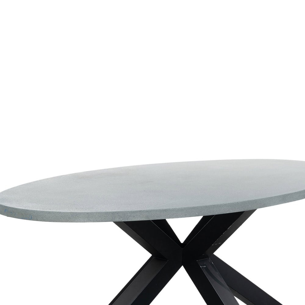 Stockholm/Gianna Stone Grey dining tuinset | 4 personen | polystone + touw | 200cm