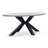 Stockholm/Flora Stone Grey dining tuinset | 4 personen | polystone + touw | 200cm