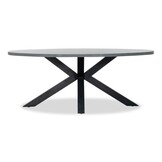 Stockholm/Flora Stone Grey dining tuinset | 4 personen | polystone + touw | 200cm