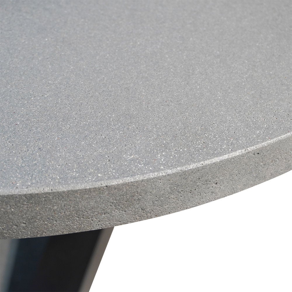 Stockholm/Flora Stone Grey dining tuinset | 4 personen | polystone + touw | 200cm