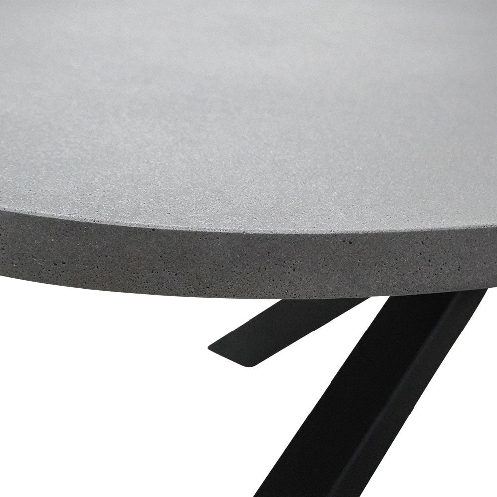 Stockholm/Flora Stone Grey dining tuinset | 4 personen | polystone + touw | 200cm