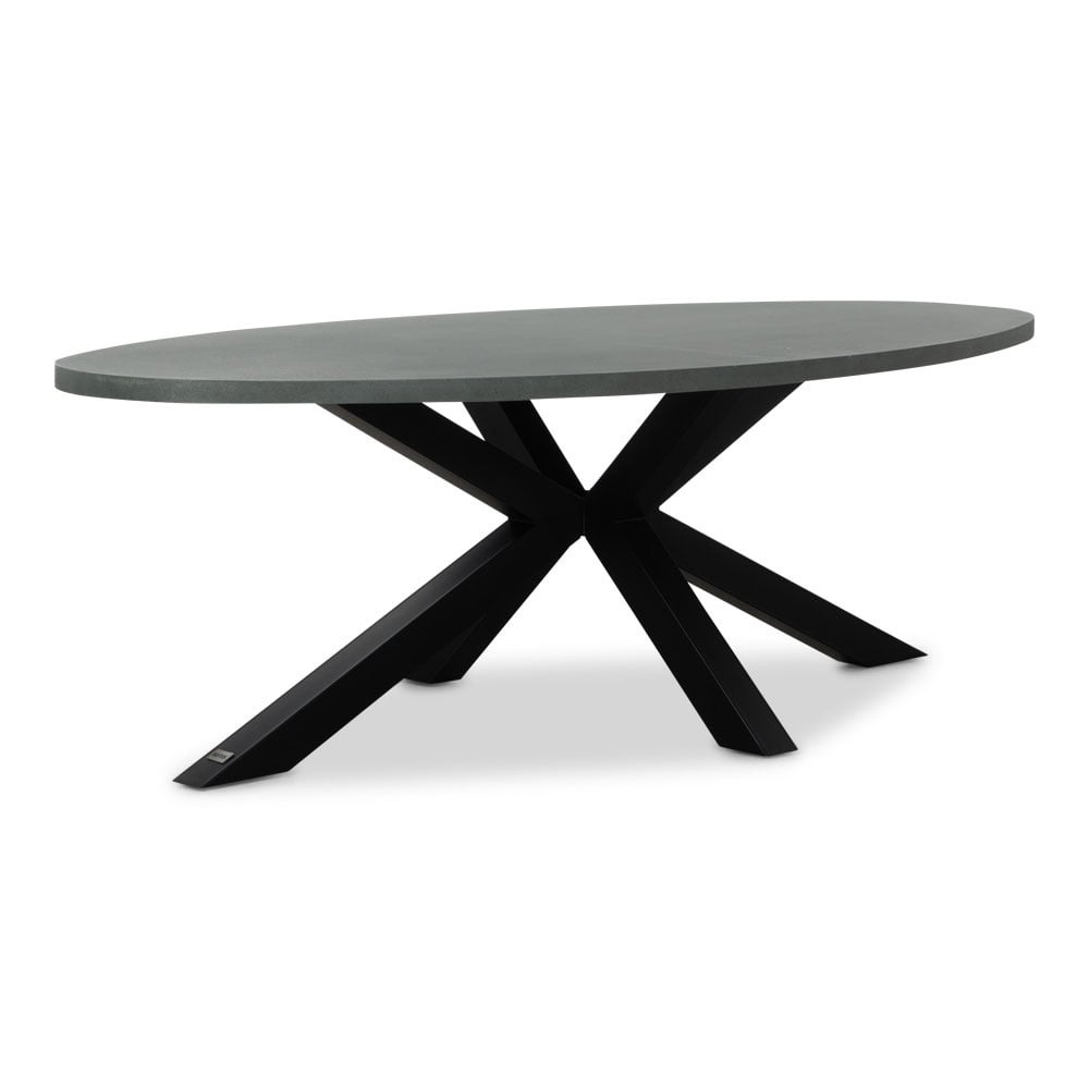 Stockholm/Gianna Stone Grey dining tuinset | 6 personen | polystone + touw | 240cm