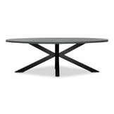 Stockholm/Flora Stone Grey dining tuinset | 6 personen | polystone + touw | 240cm