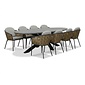 BUITEN living Stockholm/Lucca dining tuinset | 8 personen | polystone + wicker | 280cm