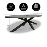 Stockholm/Lucca dining tuinset | 8 personen | polystone + wicker | 280cm