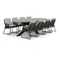 BUITEN living Stockholm/Gianna Stone Grey dining tuinset | 8 personen | polystone + touw | 280cm
