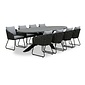 BUITEN living Stockholm/Flora Stone Grey dining tuinset | 8 personen | polystone + touw | 280cm
