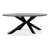 Stockholm/Flora Stone Grey dining tuinset | 8 personen | polystone + touw | 280cm
