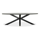 Stockholm/Flora Stone Grey dining tuinset | 8 personen | polystone + touw | 280cm