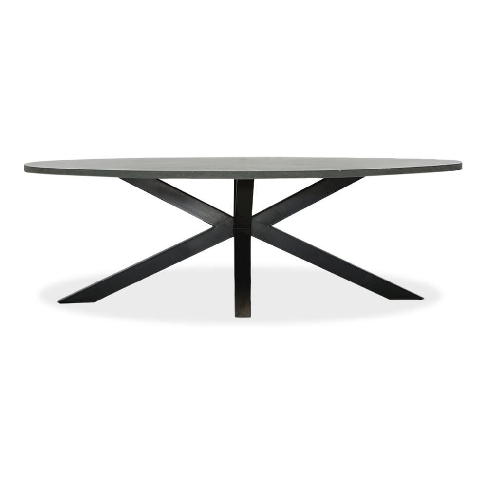 Stockholm/Flora Stone Grey dining tuinset | 8 personen | polystone + touw | 280cm