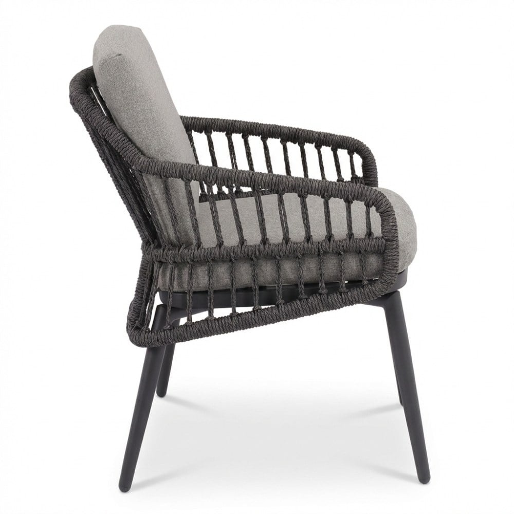 Texas antraciet/Alicante antraciet dining tuinset | 6 personen | polywood + wicker | 260cm