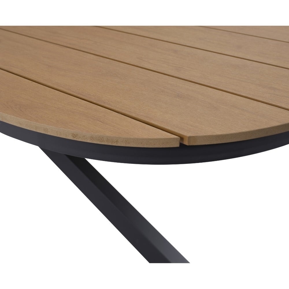 Texas antraciet/Flora Stone Grey dining tuinset | 6 personen | polywood + touw | 260cm