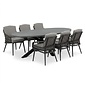 BUITEN living Stockholm/Alicante antraciet dining tuinset | 6 personen | polystone + wicker | 240cm