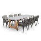 BUITEN living Veltis/Vedra antraciet dining tuinset | 8 personen | polystone + touw | 300cm
