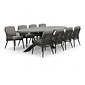 BUITEN living Stockholm/Vedra antraciet dining tuinset | 8 personen | polystone + touw | 280cm