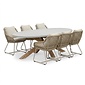 BUITEN living Livorno/Portofino Sandstone dining tuinset | 6 personen | polystone + touw | 240cm