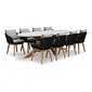 BUITEN living Livorno/Bella zwart dining tuinset | 8 personen | polystone + touw | 280cm