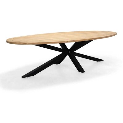 Cleve dining tuintafel 8 personen | teakhout + aluminium | Natural Teak/antraciet | 280cm ovaal