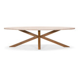 Lorento/Portofino Sandstone dining tuinset | 8 personen | polystone + touw | 280cm ovaal
