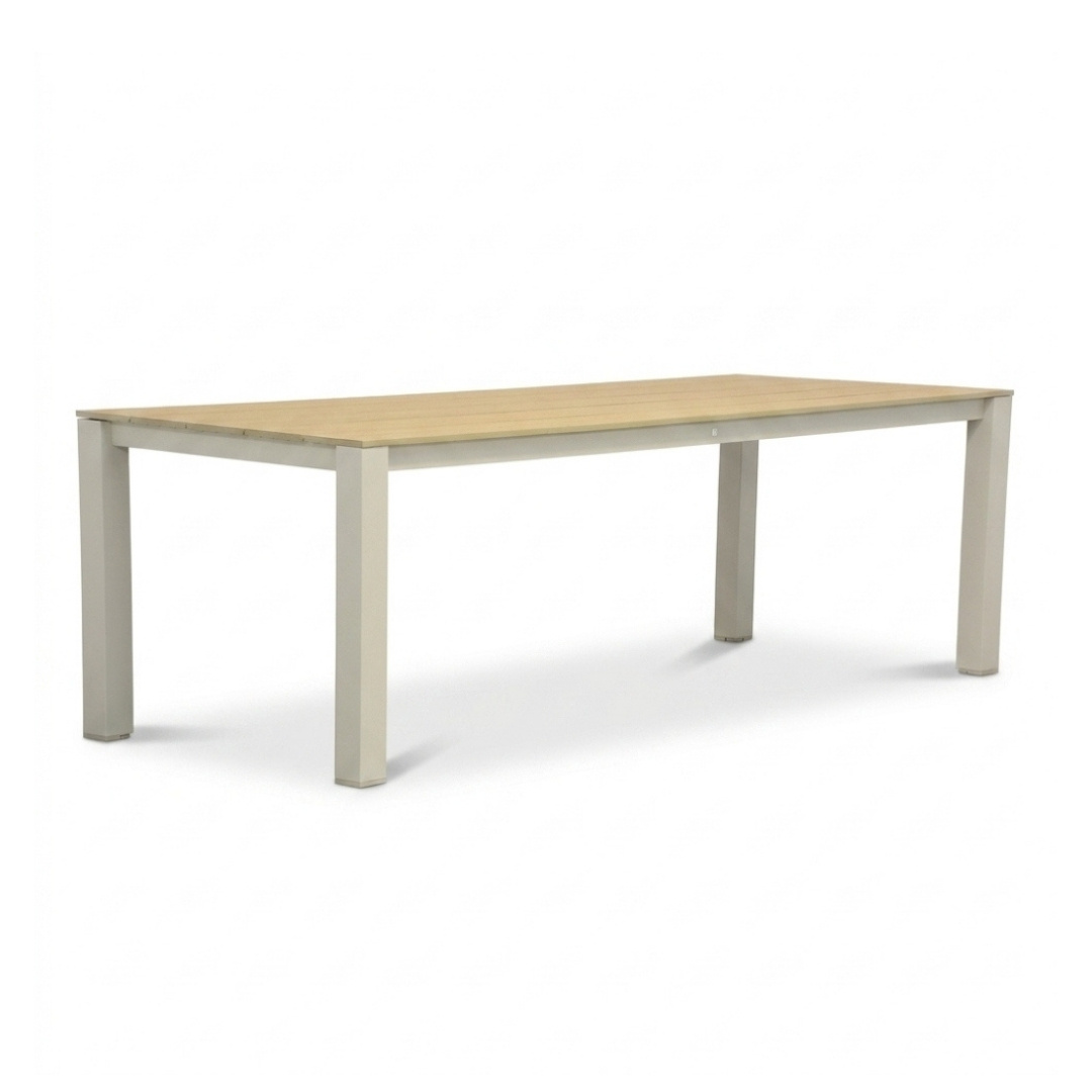 Manhattan beige/Portofino Sandstone dining tuinset | 6 personen | polywood + touw | 240cm