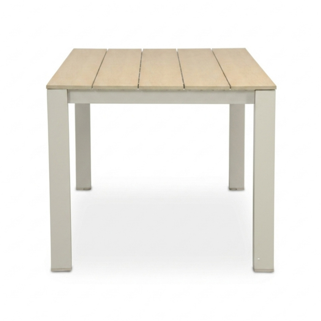 Manhattan beige/Portofino Sandstone dining tuinset | 6 personen | polywood + touw | 240cm