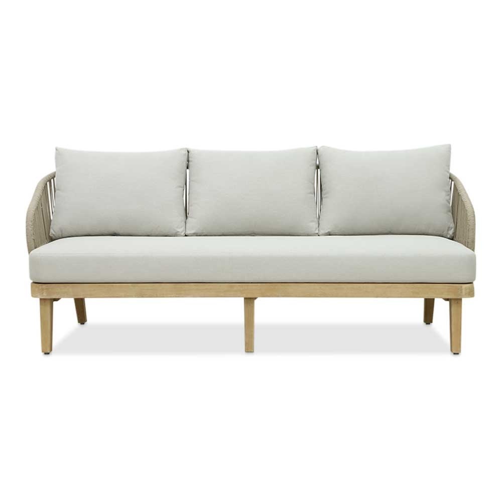 Matera stoel-bank loungeset 5 personen incl. tafel | eucalyptus + touw | zand/Light Teaklook | 4-delig