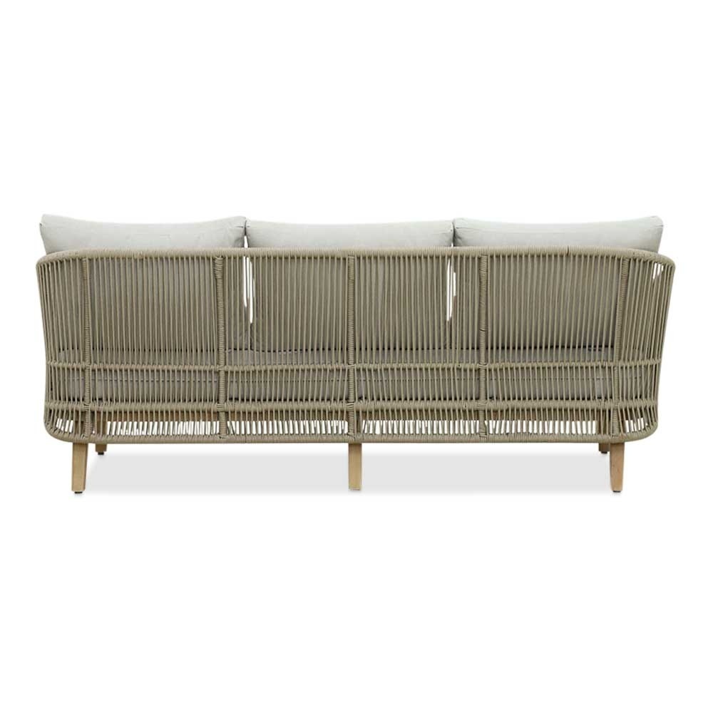 Matera stoel-bank loungeset 5 personen incl. tafel | eucalyptus + touw | zand/Light Teaklook | 4-delig