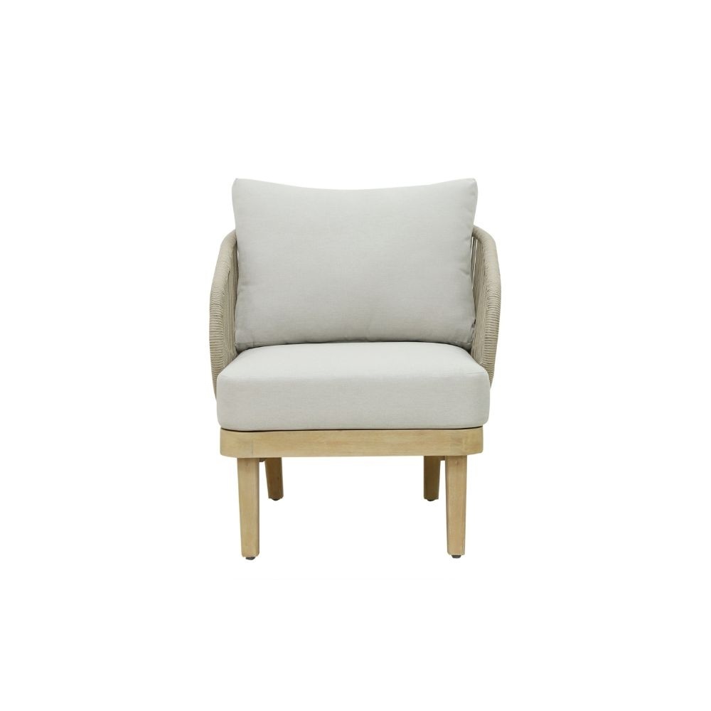 Matera stoel-bank loungeset 5 personen incl. tafel | eucalyptus + touw | zand/Light Teaklook | 4-delig
