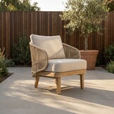 Matera stoel-bank loungeset 5 personen incl. tafel | eucalyptus + touw | zand/Light Teaklook | 4-delig