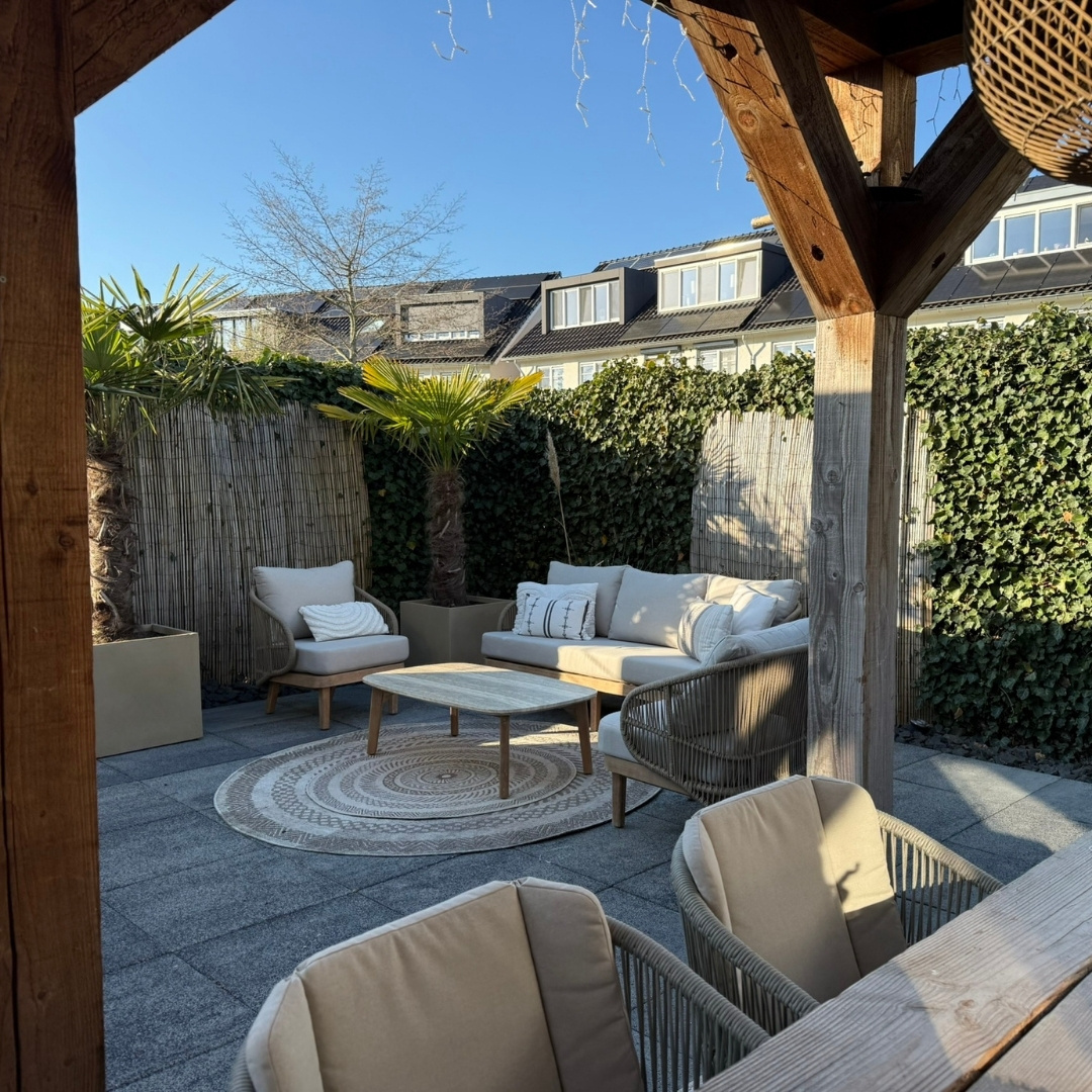 Matera stoel-bank loungeset 5 personen incl. tafel | eucalyptus + touw | zand/Light Teaklook | 4-delig