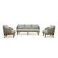 BUITEN living Matera stoel-bank loungeset 5 personen | eucalyptus + touw | zand/Light Teaklook | 4-delig