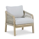 Rivello loungestoel tuin | hardhout + touw | zand