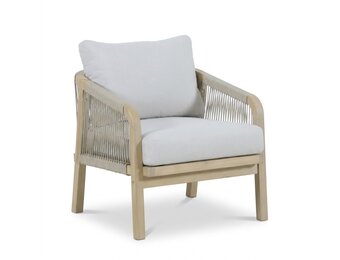 Rivello loungestoel tuin | hardhout + touw | zand
