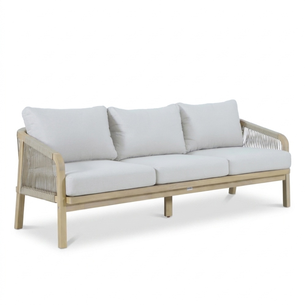 Rivello 3-zits tuinbank | hardhout + touw | zand | 203cm