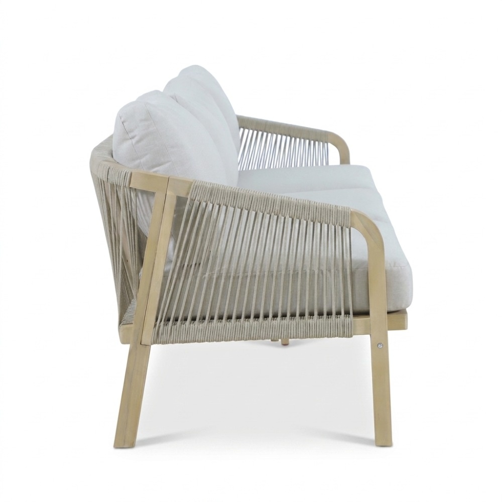 Rivello 3-zits tuinbank | hardhout + touw | zand | 203cm