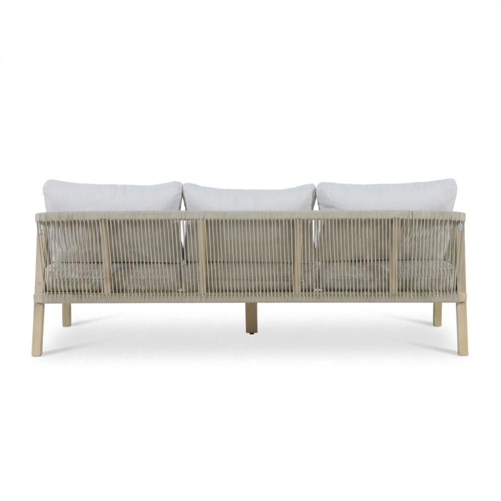 Rivello 3-zits tuinbank | hardhout + touw | zand | 203cm
