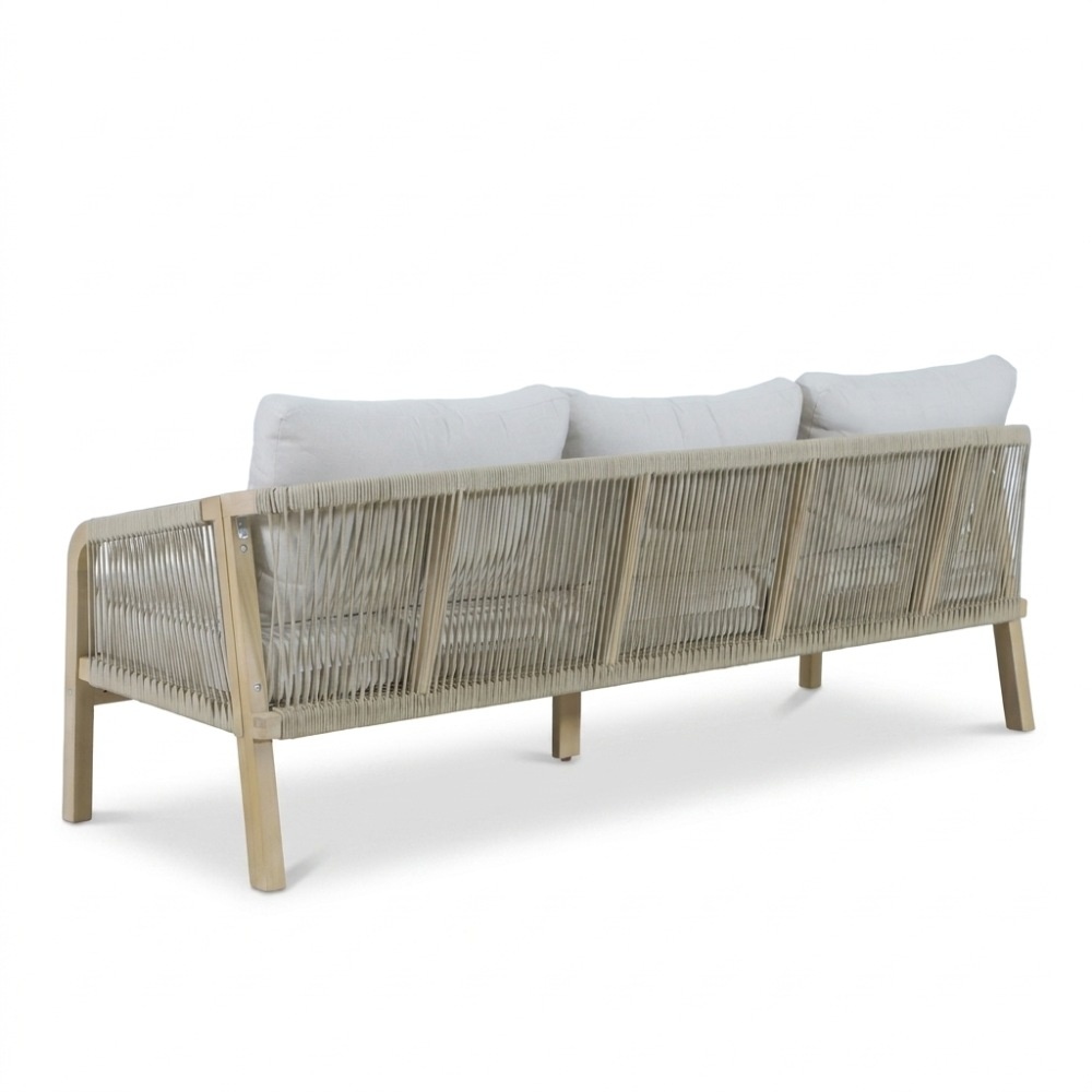 Rivello 3-zits tuinbank | hardhout + touw | zand | 203cm