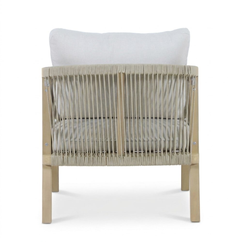 Rivello stoel-bank loungeset 5 personen | touw + hardhout | zand | 3-delig