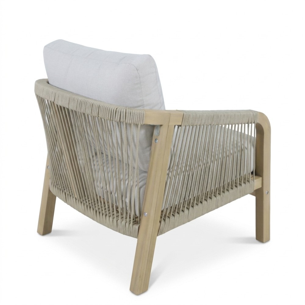 Rivello stoel-bank loungeset 5 personen | touw + hardhout | zand | 3-delig