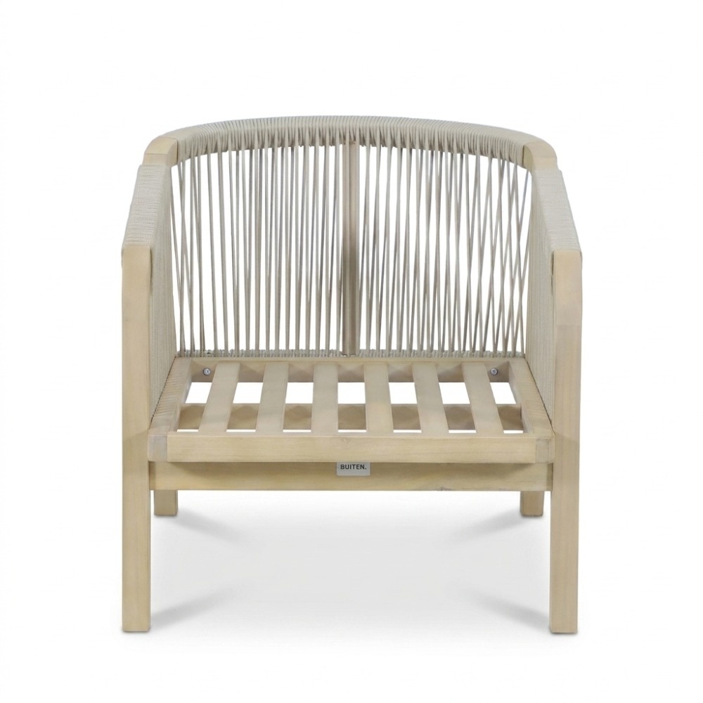 Rivello stoel-bank loungeset 5 personen | touw + hardhout | zand | 3-delig