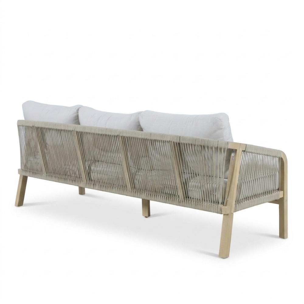 Rivello stoel-bank loungeset 5 personen | touw + hardhout | zand | 3-delig