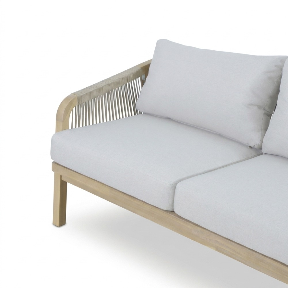 Rivello stoel-bank loungeset 5 personen | touw + hardhout | zand | 3-delig